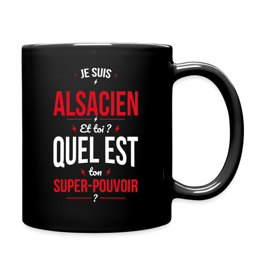 Mug uni - Je suis Alsacien - Super-pouvoir - noir