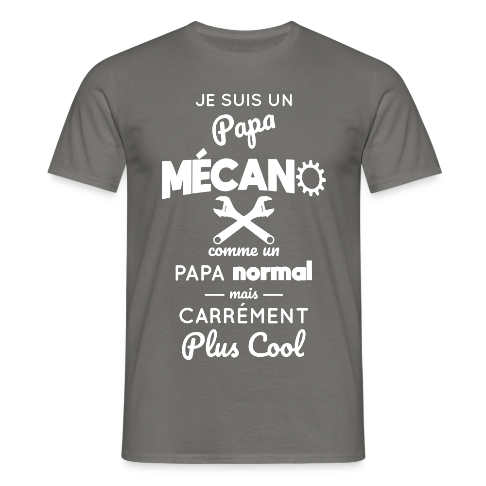 T-shirt Homme - Papa mécano plus cool - gris graphite