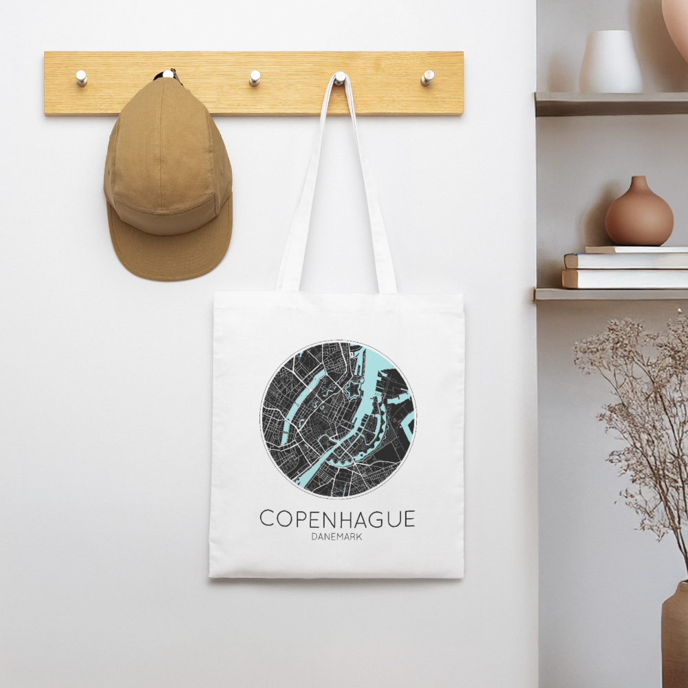 Tote Bag Copenhague Bio Coloris Clair – Plan de Copenhague - blanc