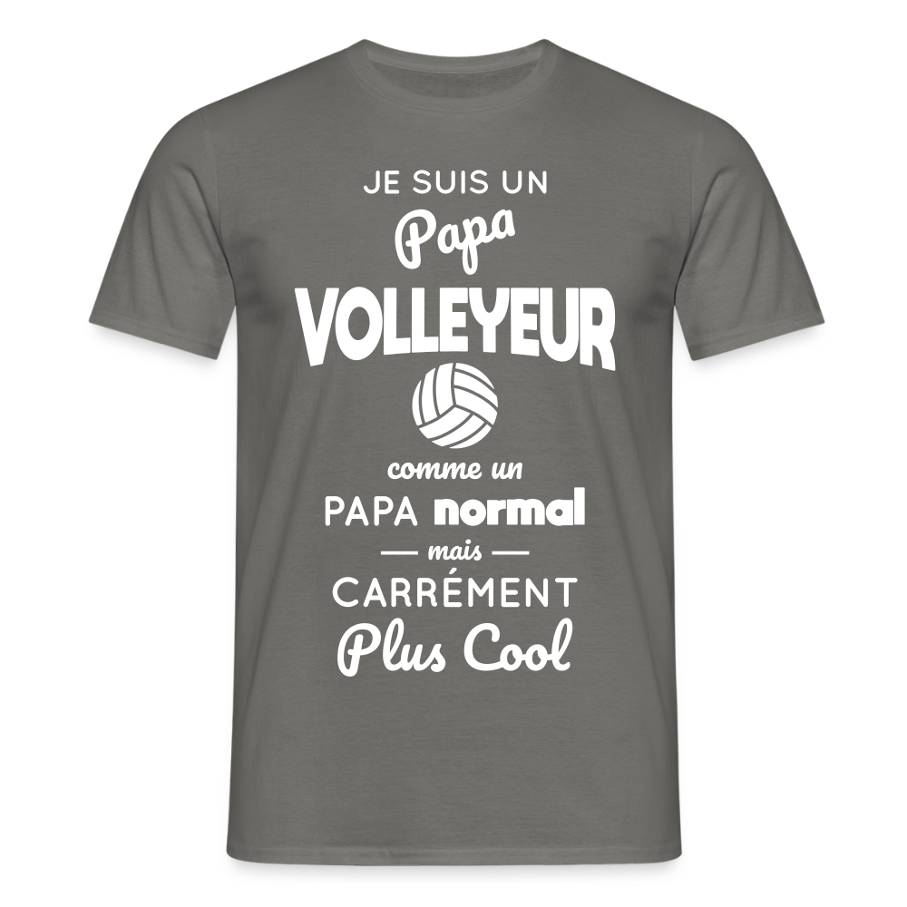 T-shirt Homme - Papa volleyeur plus cool - gris graphite