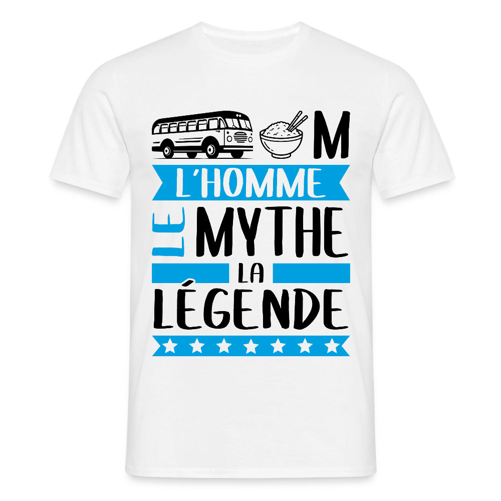 T-shirt homme coloris clair Karim en rébus – L’homme, le mythe, la légende - blanc