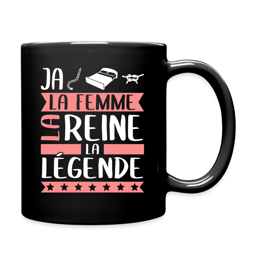 Mug uni Jacqueline rébus – La femme, la reine, la légende - noir
