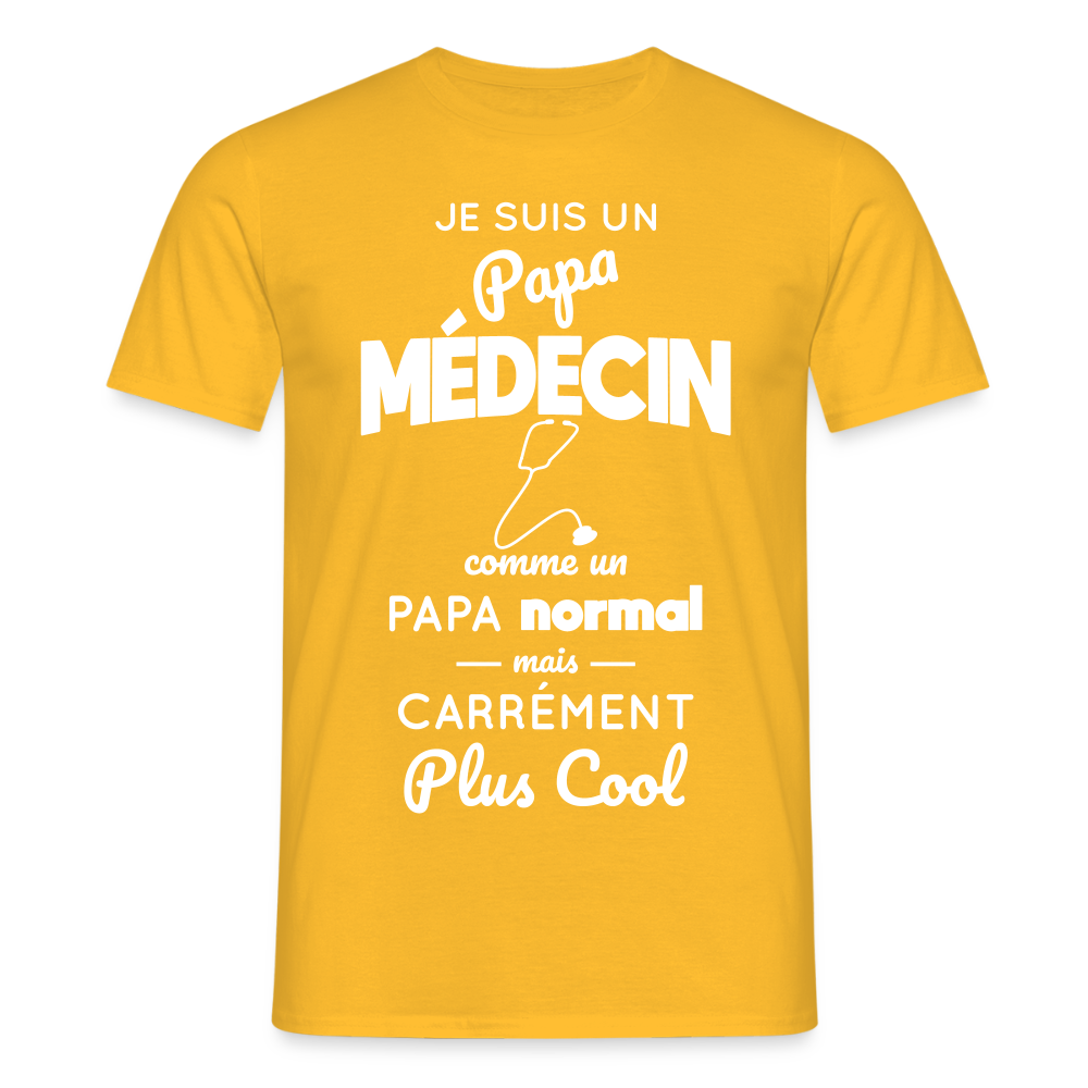 T-shirt Homme - Papa médecin plus cool - jaune
