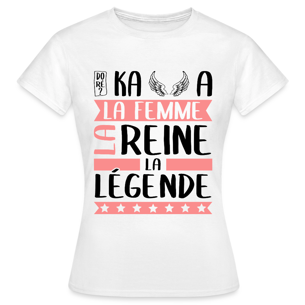 T-shirt femme coloris clair Michaëlla rébus – La femme, la reine, la légende - blanc