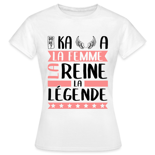 T-shirt femme coloris clair Michaëlla rébus – La femme, la reine, la légende - blanc