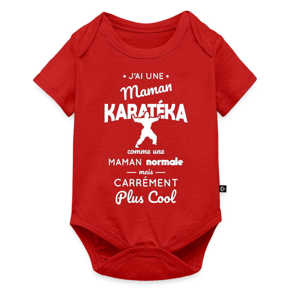 Body Bébé bio manches courtes - J'ai une maman karatéka - rouge