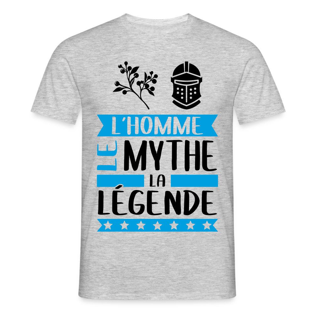 T-shirt homme coloris clair Guillaume en rébus – L’homme, le mythe, la légende - gris chiné