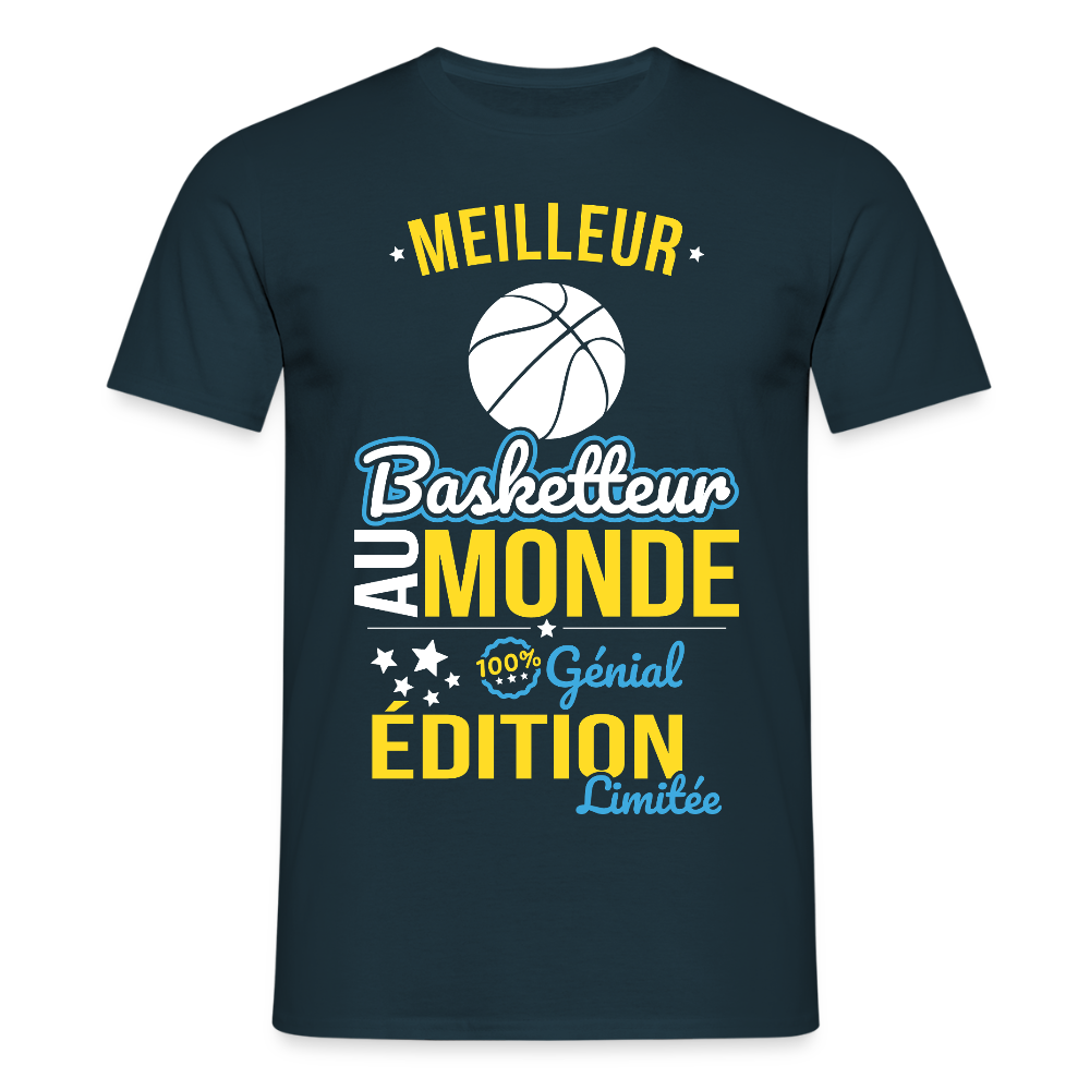 T-shirt Homme - Meilleur Basketteur au monde - 100% génial - marine