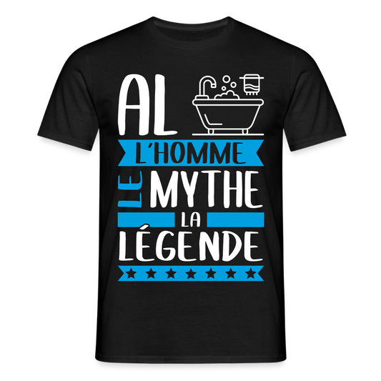T-shirt homme Albin rébus – L’homme, le mythe, la légende - noir