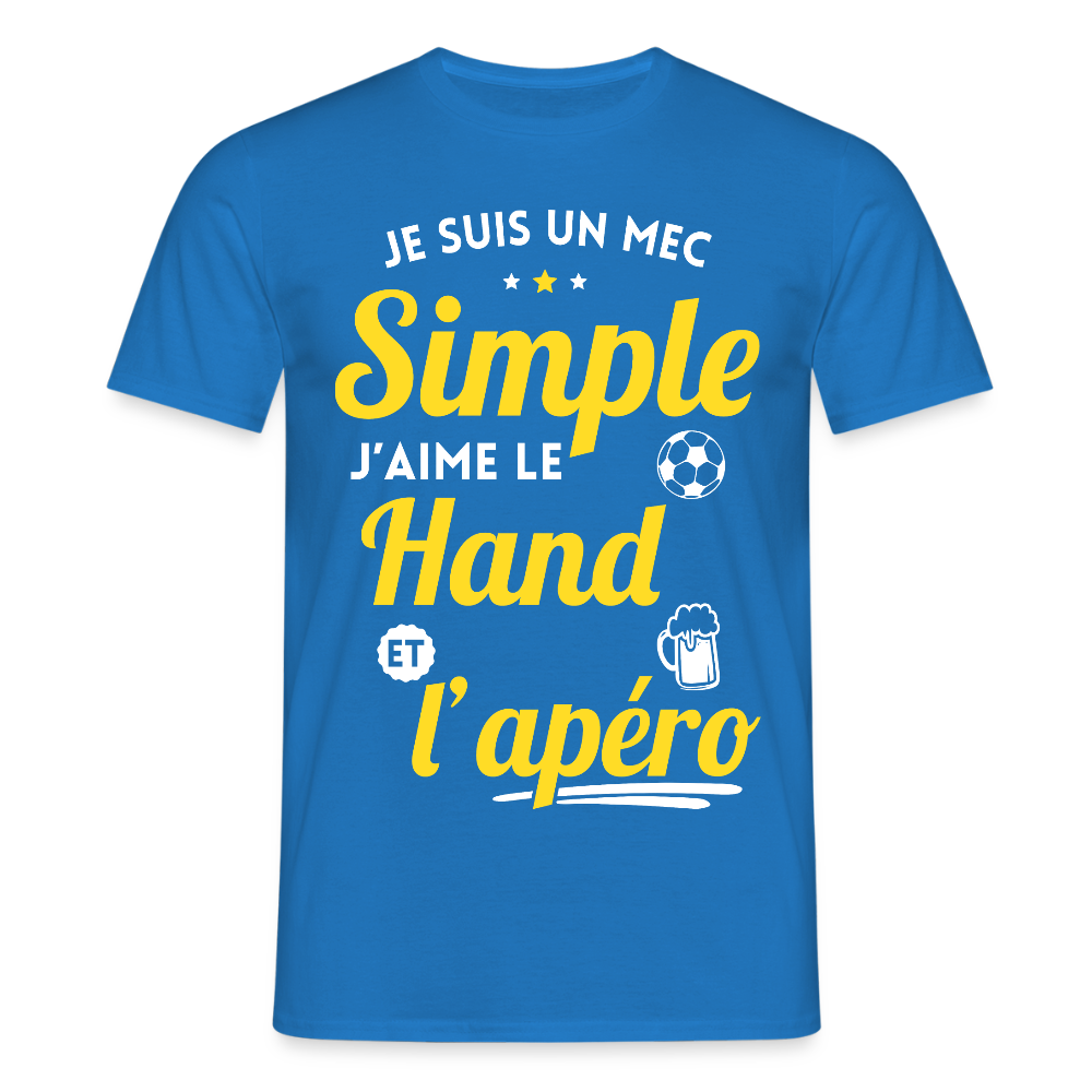 T-shirt Homme - J'aime le hand et l'apéro - bleu royal