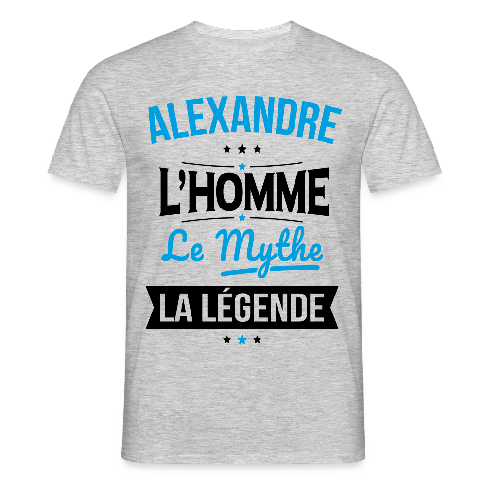 T-shirt Homme - Alexandre - l'Homme - le Mythe - la Légende - gris chiné