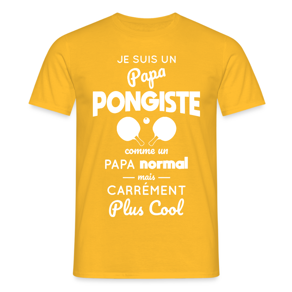T-shirt Homme - Papa pongiste plus cool - jaune