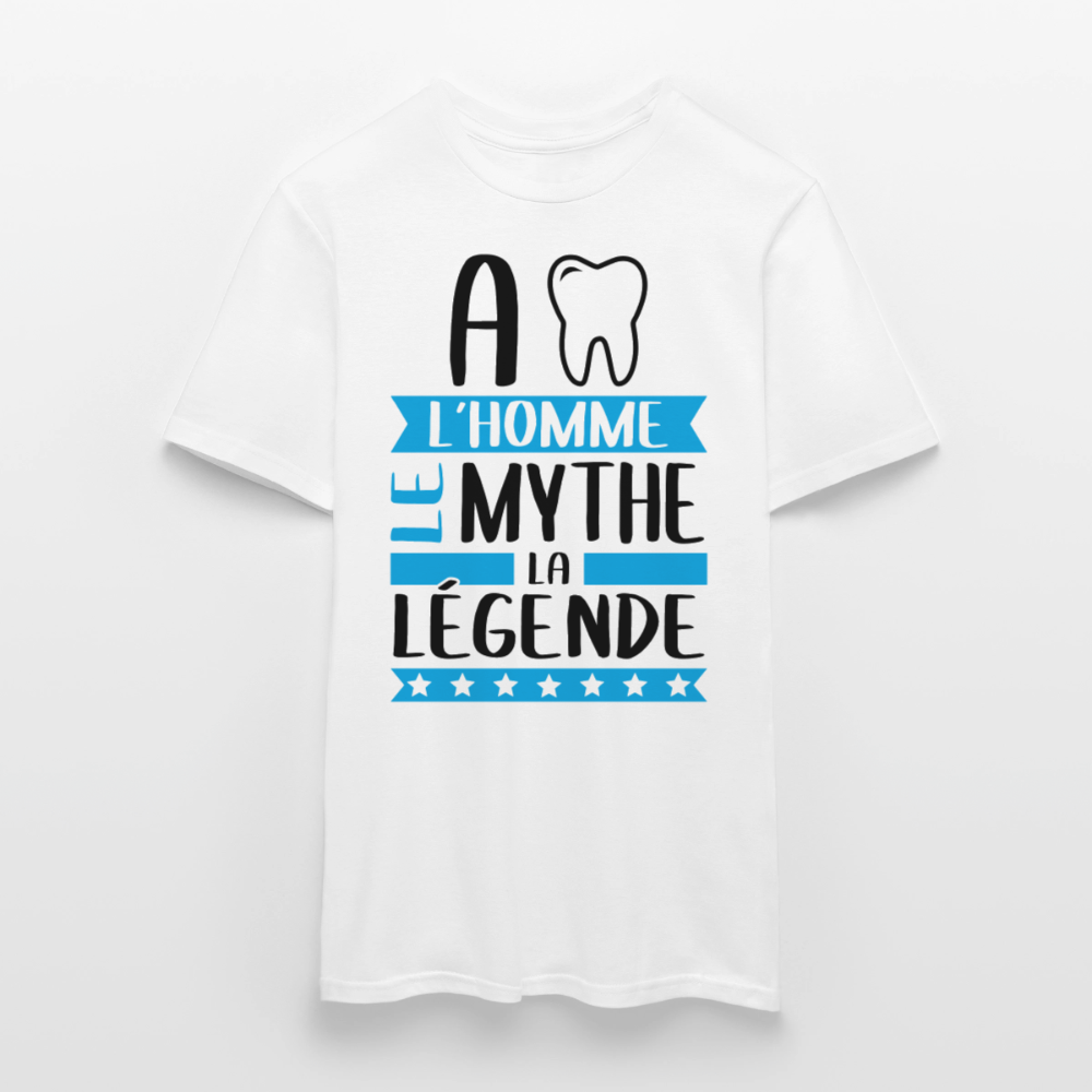 T-shirt homme clair Adam rébus – L’homme, le mythe, la légende - blanc