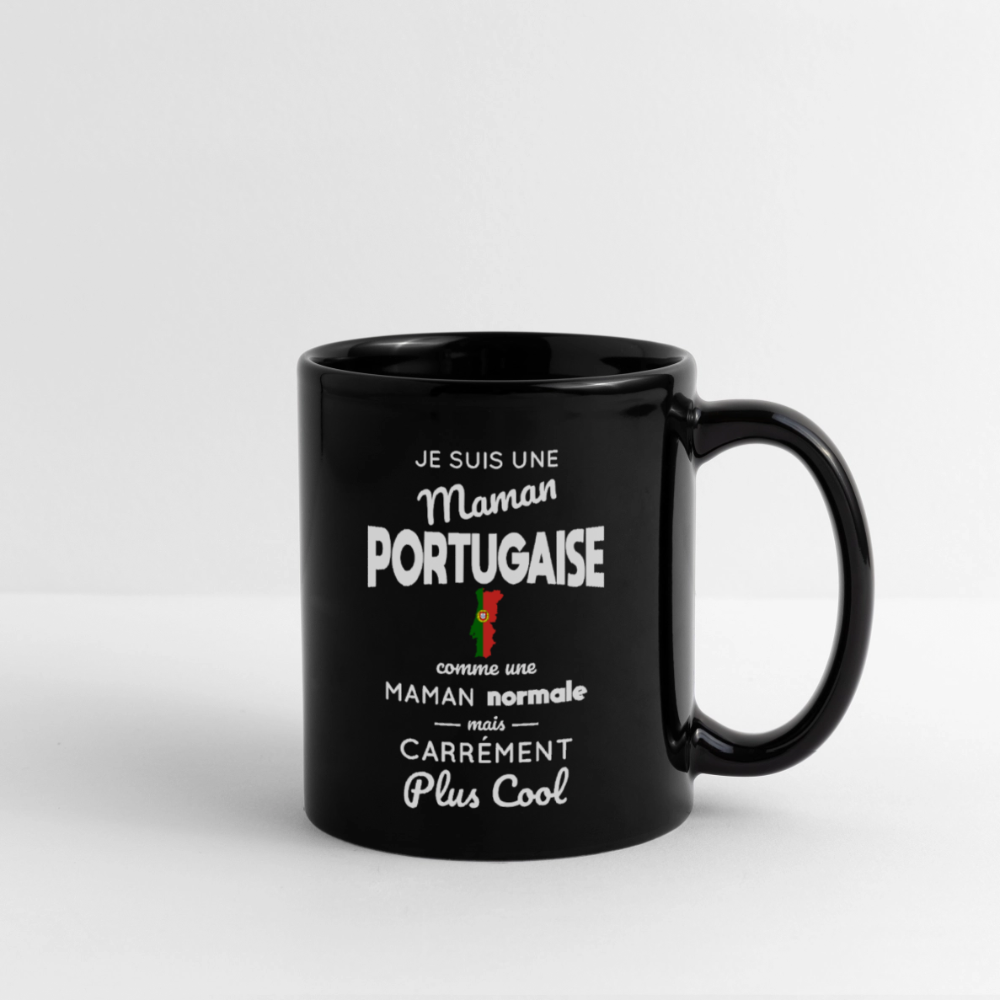Mug uni - Maman Portugaise plus cool - noir