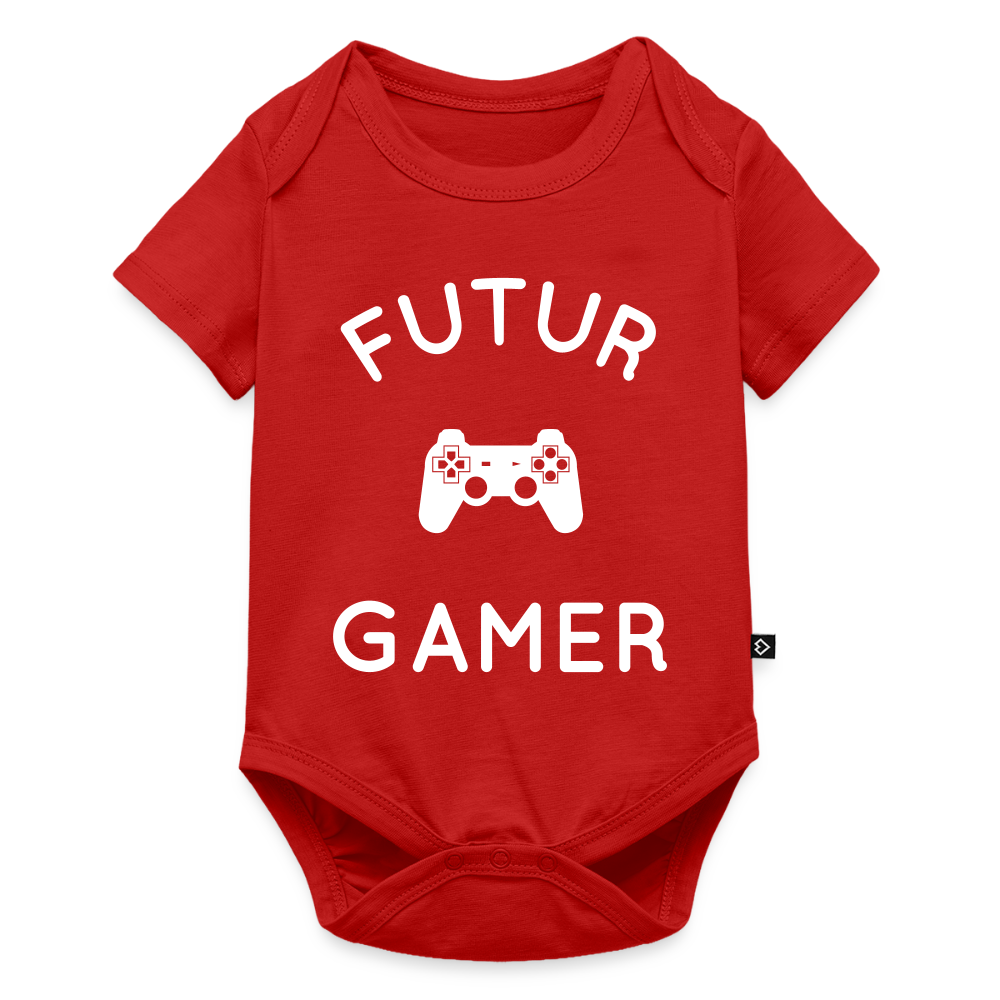 Body Bébé bio manches courtes - Futur gamer - rouge