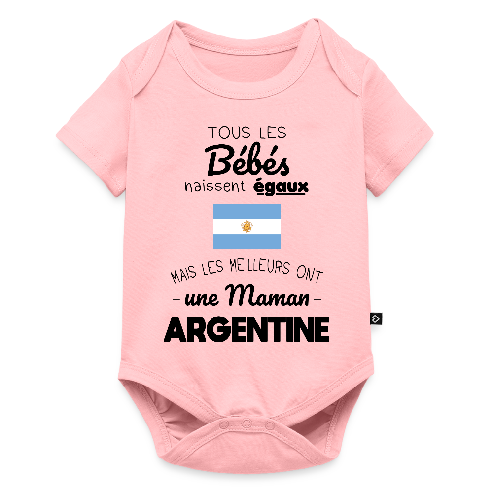 Body Bébé bio manches courtes - Les Meilleurs Ont Une Maman Argentine - rose