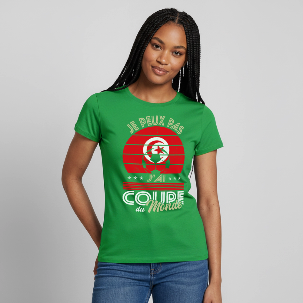 T-shirt Femme - Je peux pas j'ai Coupe du Monde - Tunisie - vert