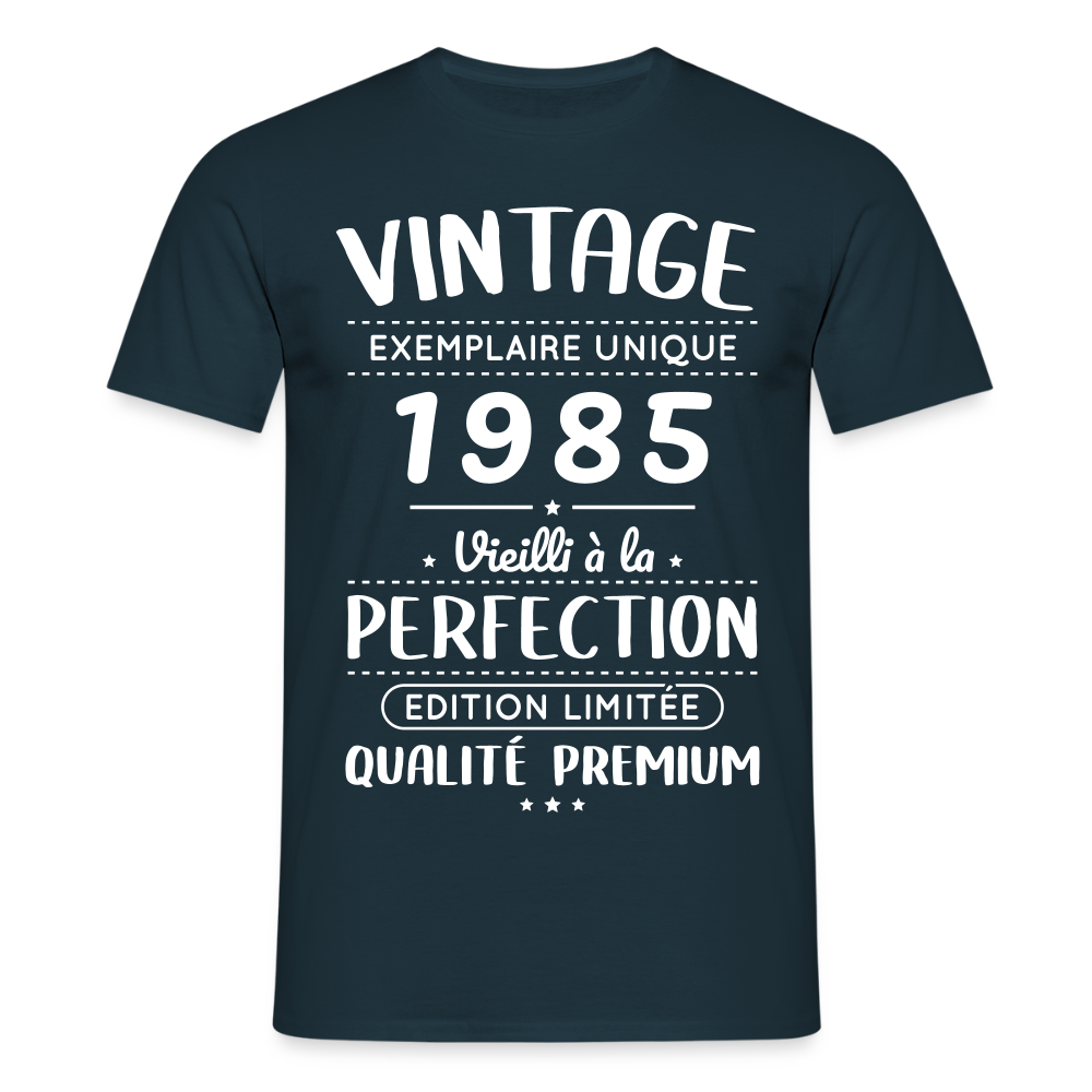 T-shirt Homme - Anniversaire 40 Ans - Vintage 1985 - marine