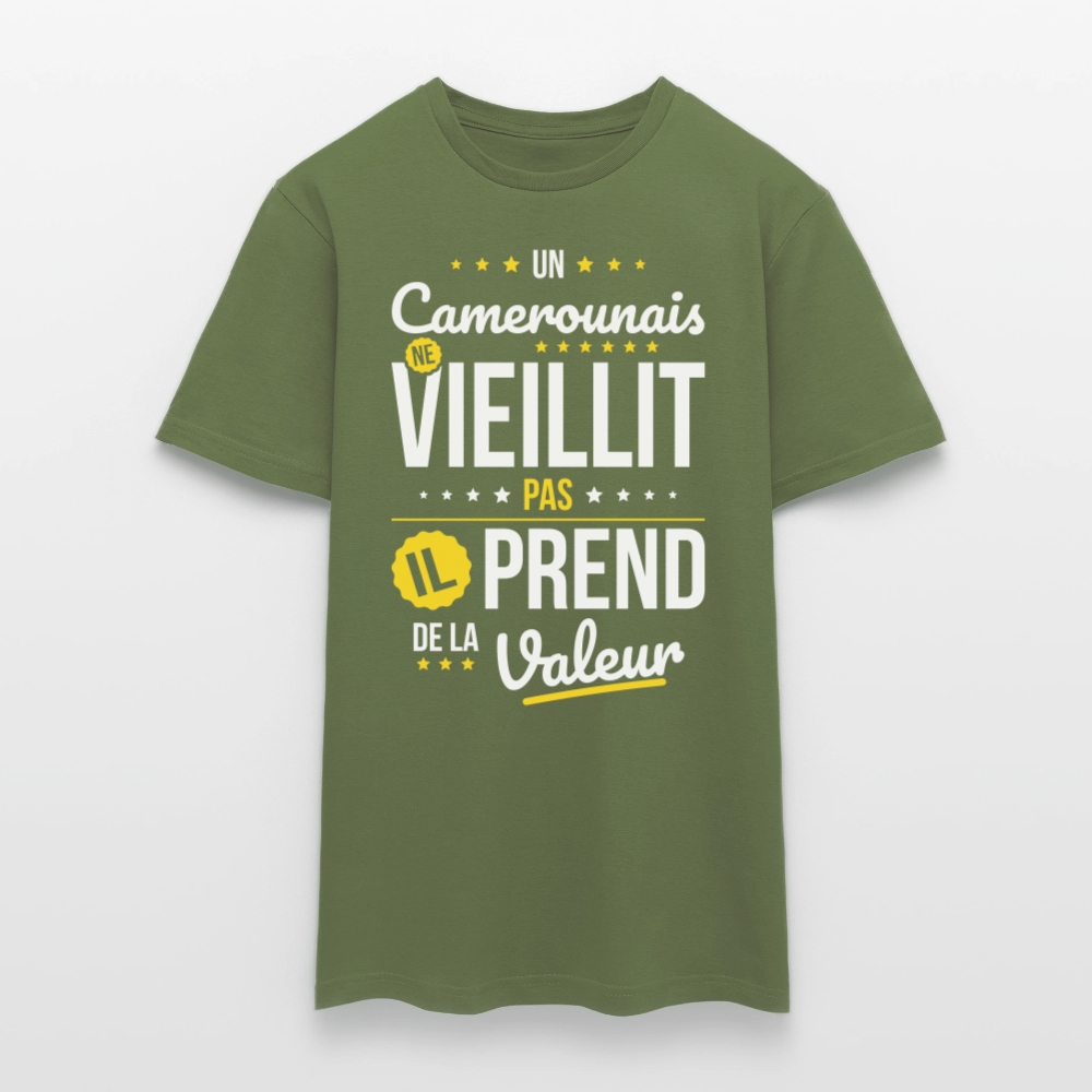 T-shirt Homme - Un Camerounais ne vieillit pas - vert militaire