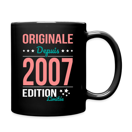 Mug uni - Anniversaire 18 Ans - Originale depuis 2007 - noir