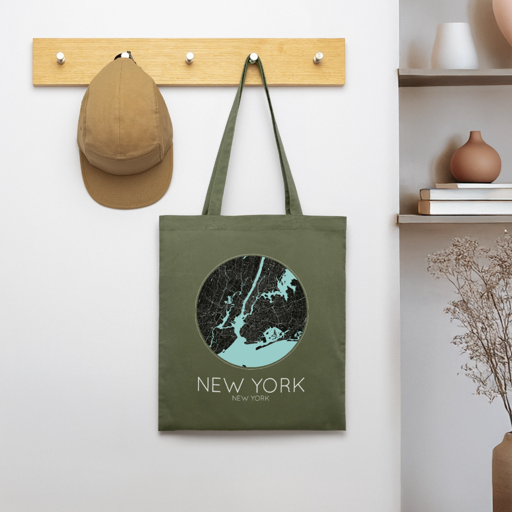 Tote Bag New York Bio – Plan de New York - kaki