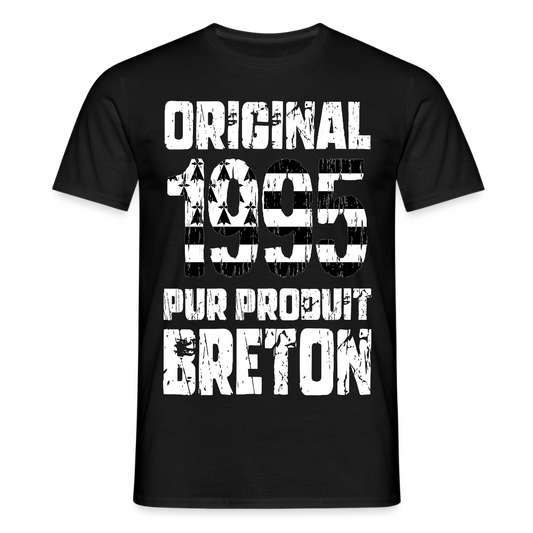 T-shirt Homme - Anniversaire 30 Ans - Original 1995 - Pur produit Breton - noir