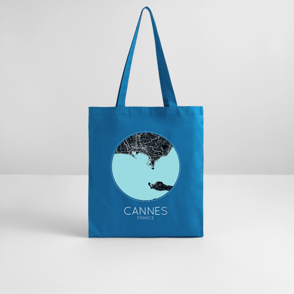 Tote Bag Cannes Bio – Plan de Cannes - bleu royal