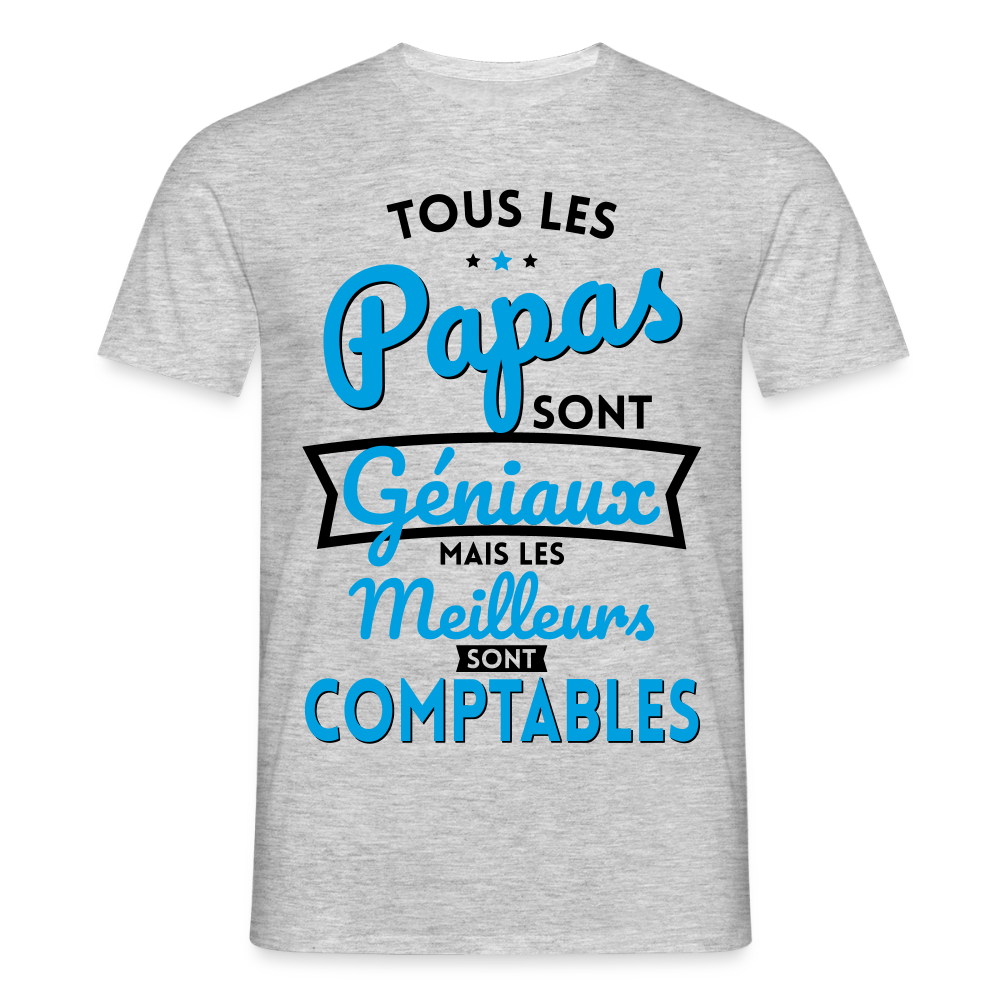 T-shirt Homme - Papas géniaux - Les meilleurs sont comptables - gris chiné
