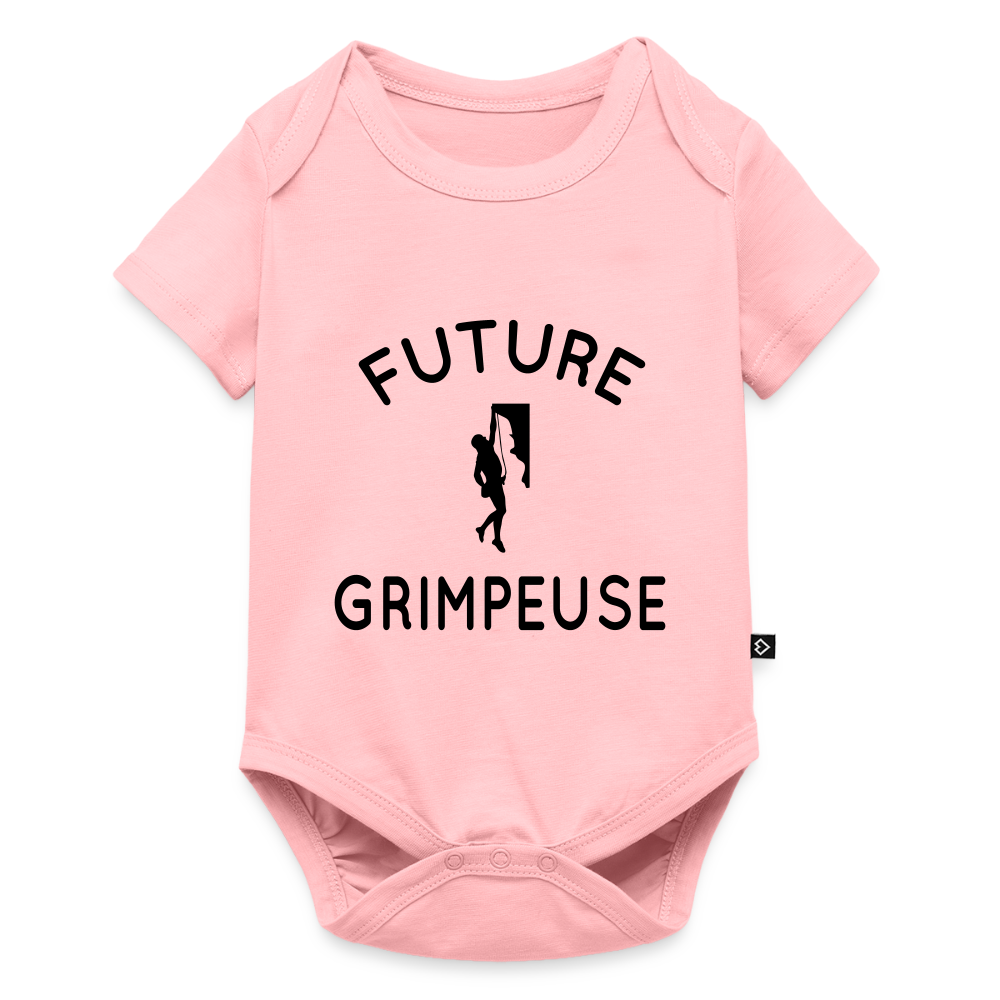 Body Bébé bio manches courtes - Future grimpeuse - rose
