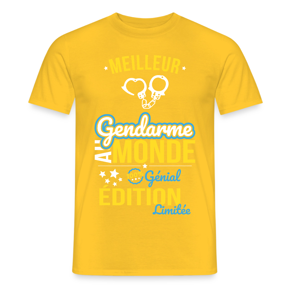 T-shirt Homme - Meilleur gendarme au Monde - jaune