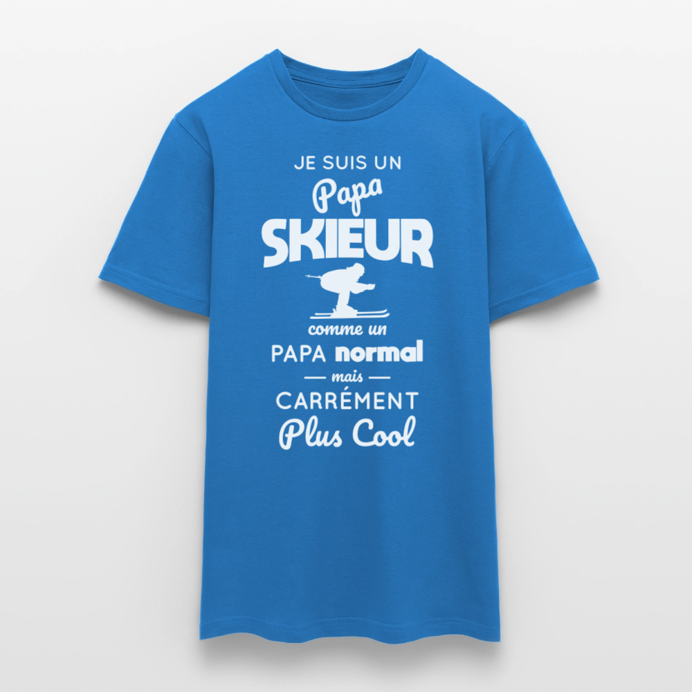 T-shirt Homme - Papa skieur plus cool - bleu royal