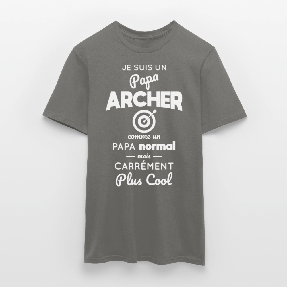 T-shirt Homme - Papa archer plus cool - gris graphite