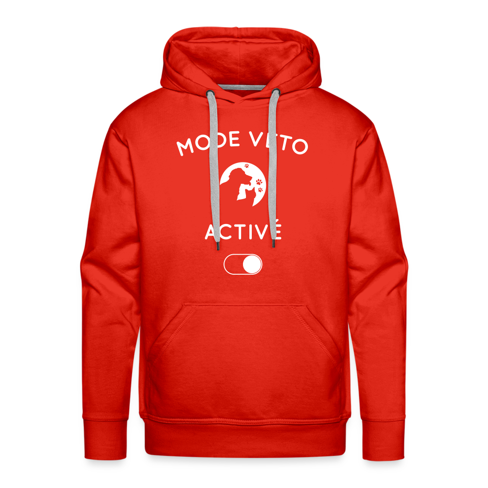 Sweat à capuche Premium Homme - Mode véto activé - rouge
