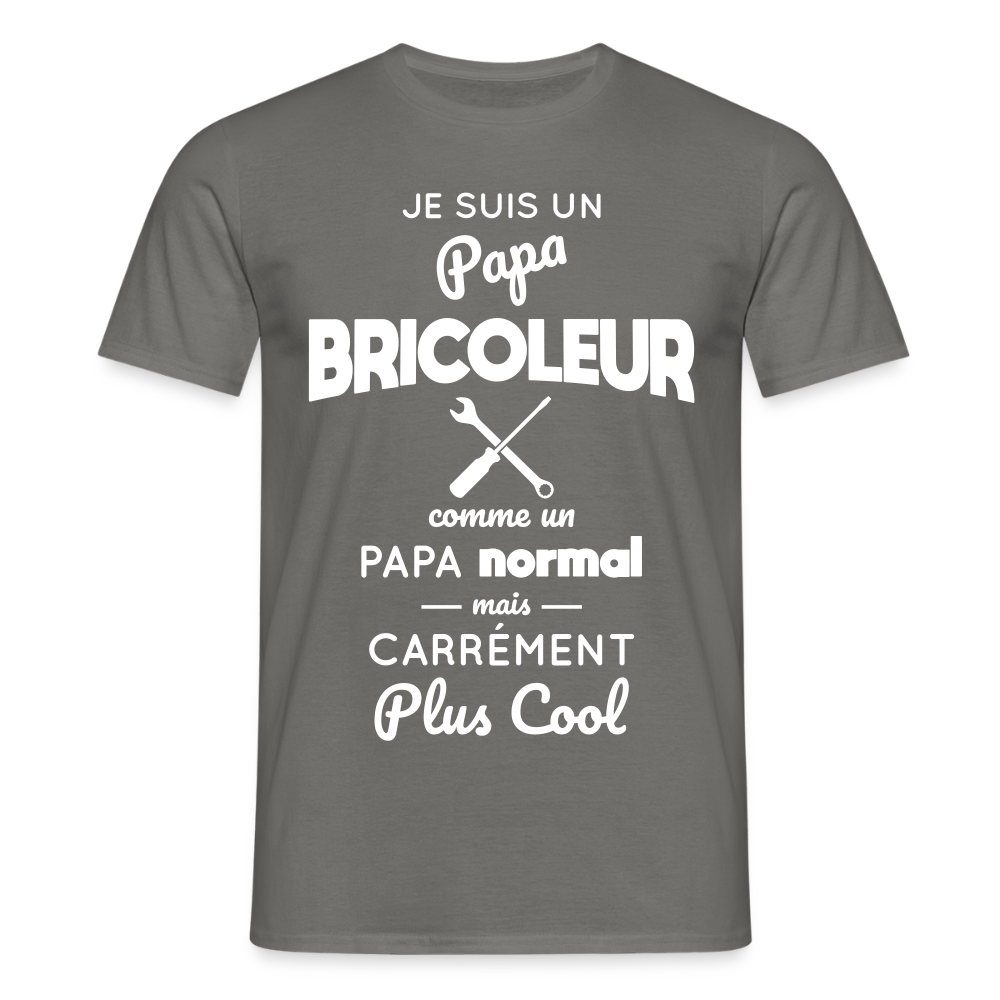 T-shirt Homme - Papa bricoleur plus cool - gris graphite