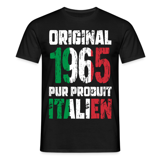 T-shirt Homme - Anniversaire 60 Ans - Original 1965 - Pur produit Italien - noir