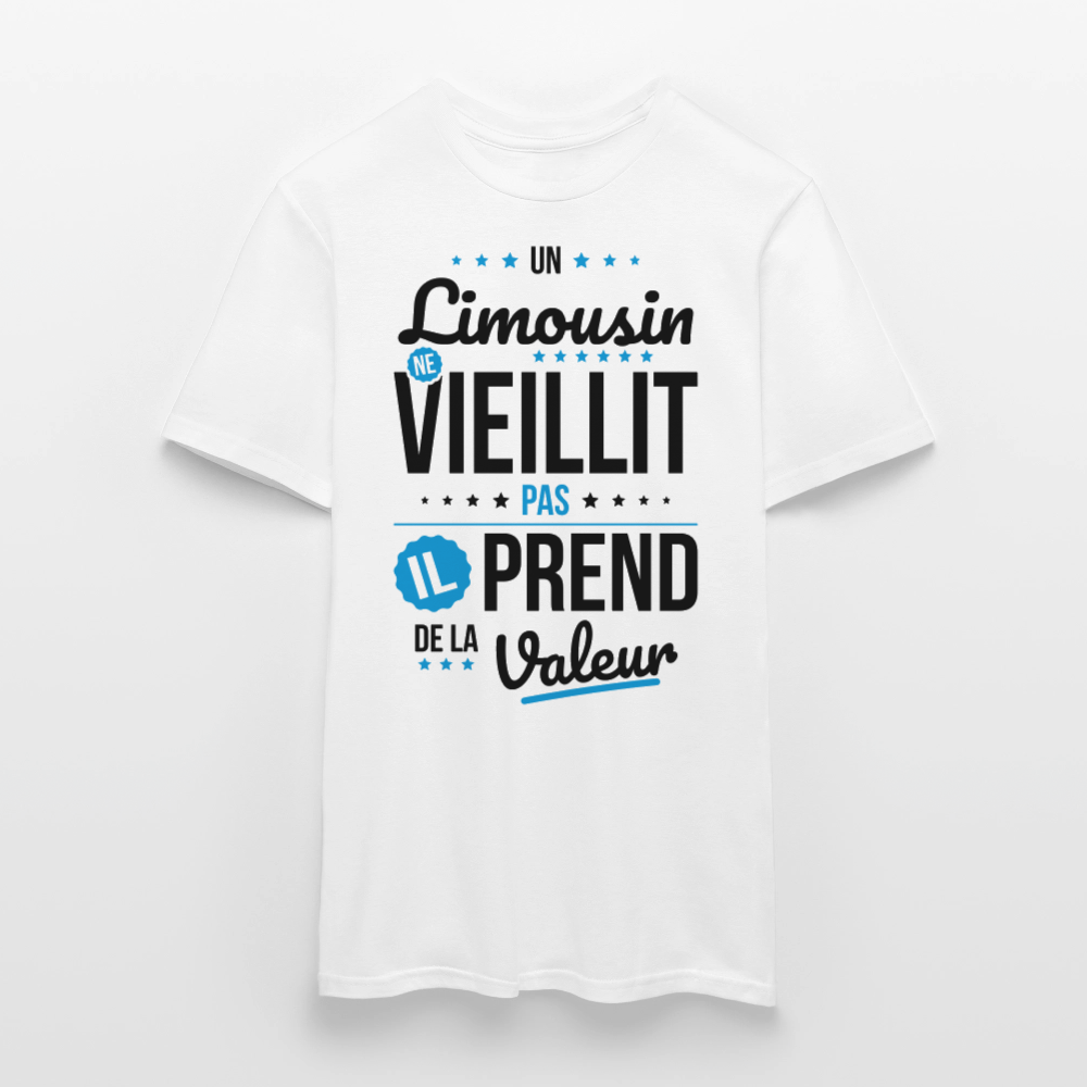 T-shirt Homme - Un Limousin ne vieillit pas - blanc