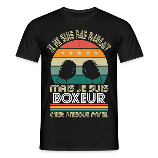 T-shirt Homme - Je ne suis pas parfait mais je suis Boxeur - noir
