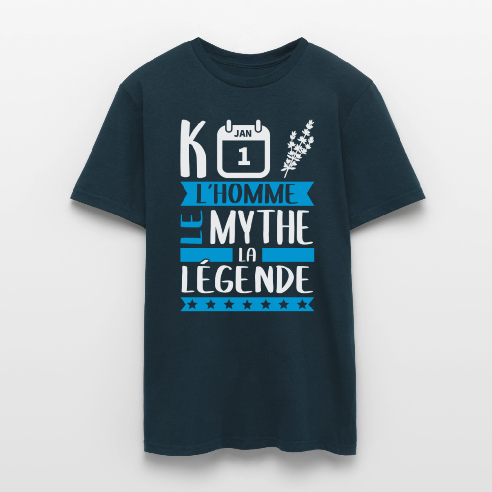 T-shirt homme Quentin rébus – L’homme, le mythe, la légende - marine