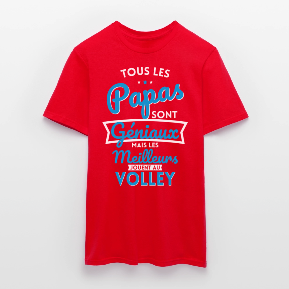 T-shirt Homme - Papas géniaux - Les meilleurs jouent au volley - rouge
