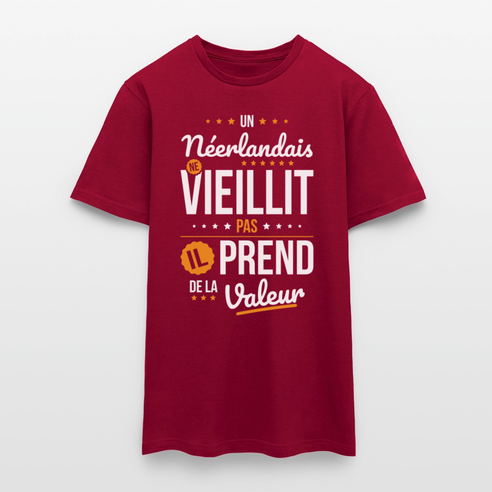 T-shirt Homme - Un Néerlandais ne vieillit pas - rouge brique