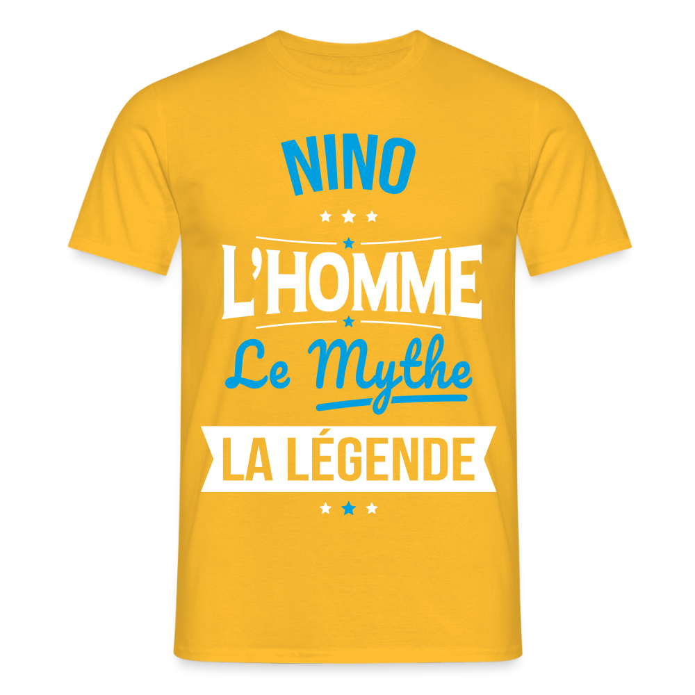 T-shirt Homme - Nino - l'Homme - le Mythe - la Légende - jaune