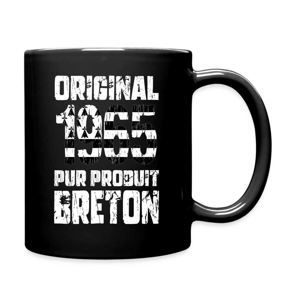 Mug uni - Anniversaire 60 Ans - Original 1965 - Pur produit Breton - noir