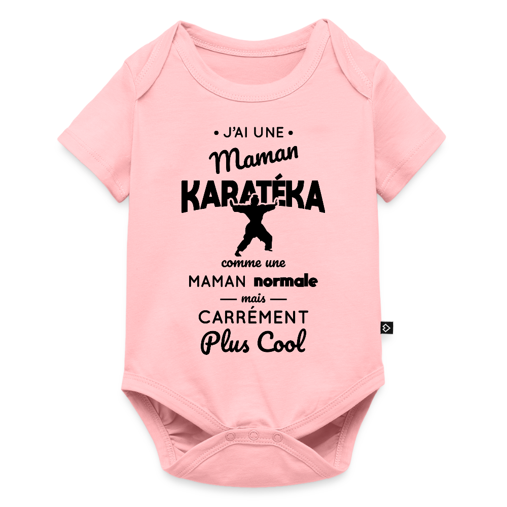 Body Bébé bio manches courtes - J'ai une maman karatéka - rose
