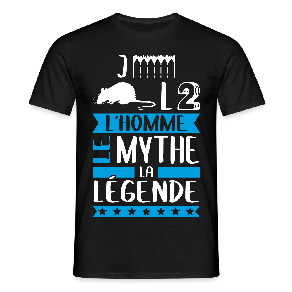 T-shirt homme Gérald rébus – L’homme, le mythe, la légende - noir