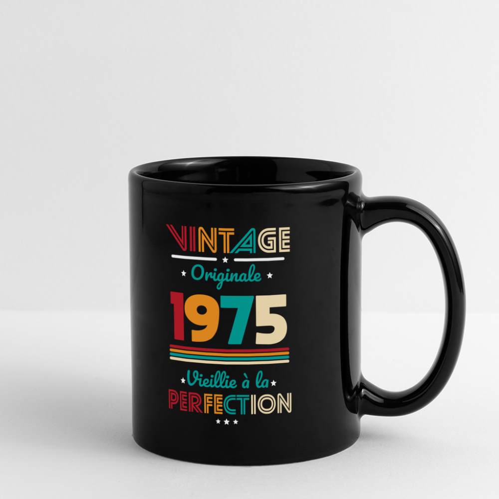 Mug uni - Anniversaire 50 Ans - Vintage Originale 1975 - noir