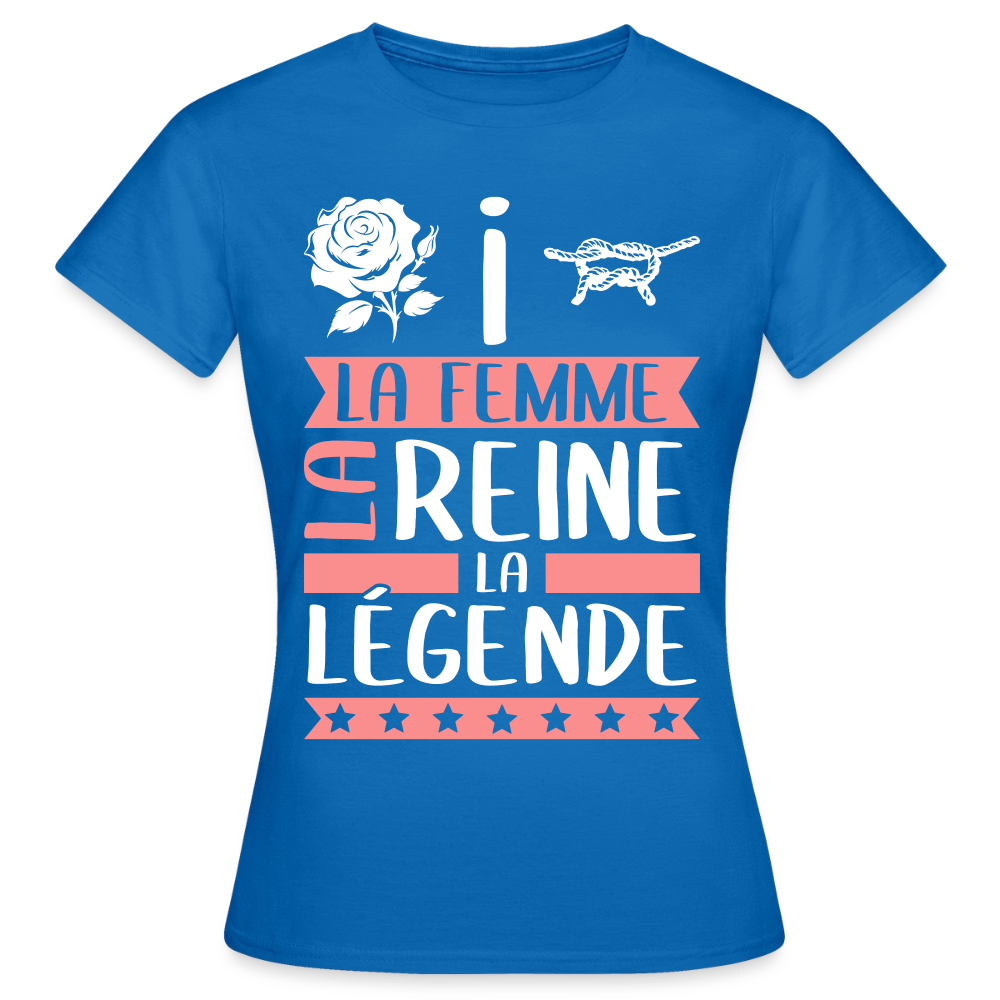 T-shirt femme Rosine rébus – La femme, la reine, la légende - bleu royal