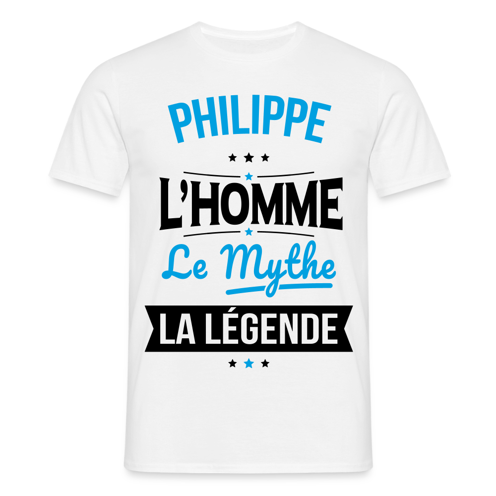 T-shirt Homme - Philippe - l'Homme - le Mythe - la Légende - blanc