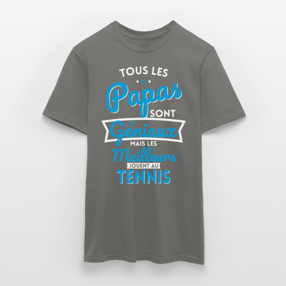 T-shirt Homme - Papas géniaux - Les meilleurs jouent au tennis - gris graphite