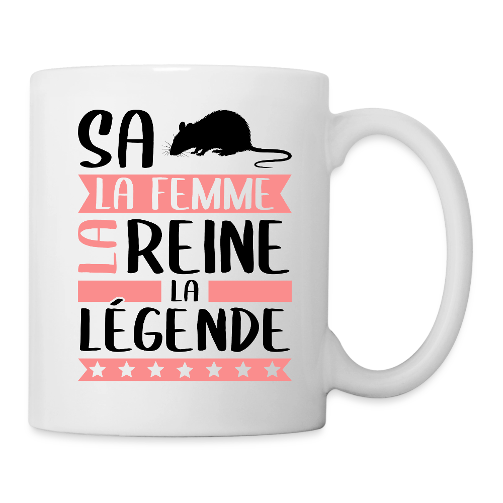 Mug blanc Sarah rébus – La femme, la reine, la légende - blanc