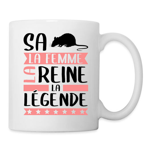 Mug blanc Sarah rébus – La femme, la reine, la légende - blanc